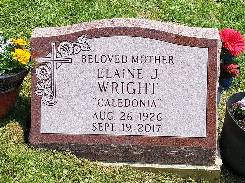 Wright Elaine Completed in Cemetery